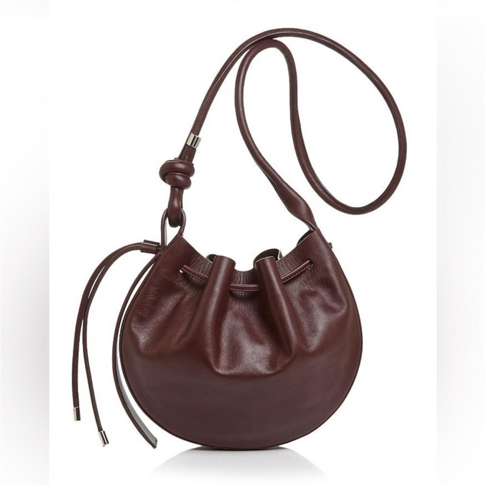 Nwt Behno Ina Napa Leather Crossbody In Wine